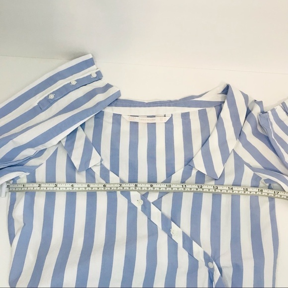 Zara Trafaluc Stripes Nautical Collar Wrap Summer Blouse Top - Picture 14 of 14